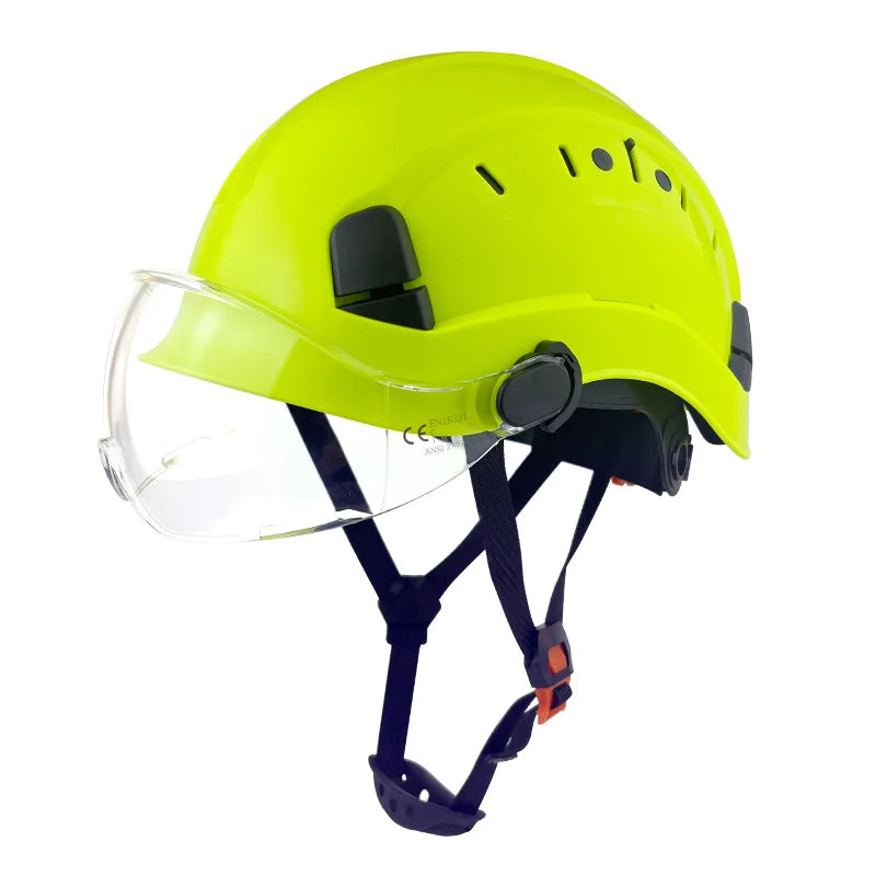 Unisex Work Helmet with Attached Shield - CE EN397 Approved