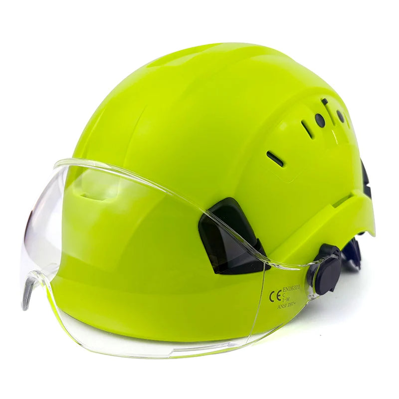 Unisex Work Helmet with Attached Shield - CE EN397 Approved