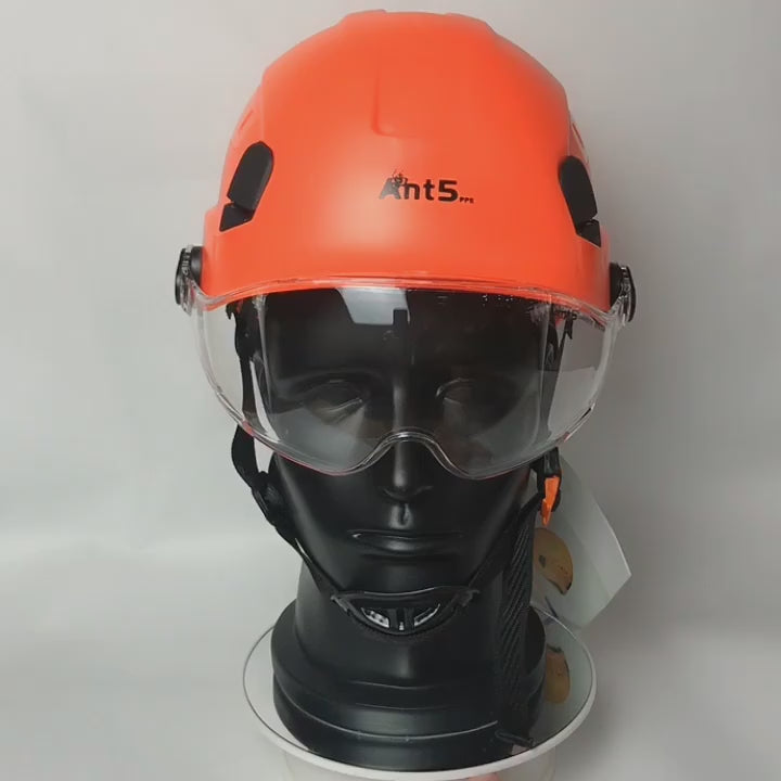 Unisex Work Helmet with Attached Shield - CE EN397 Approved
